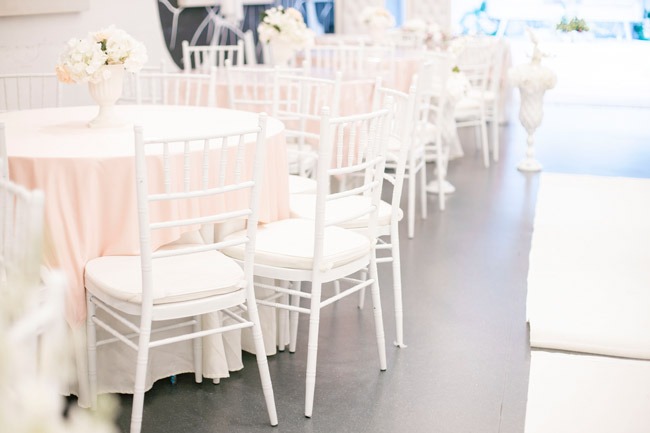 tables and chairs in a wedding event